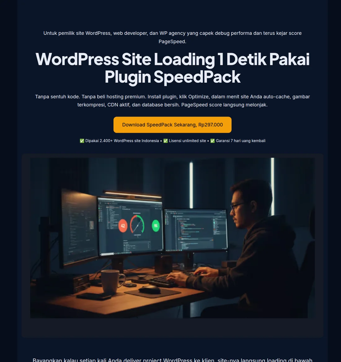 landing page hasil AI yang sudah dipublish