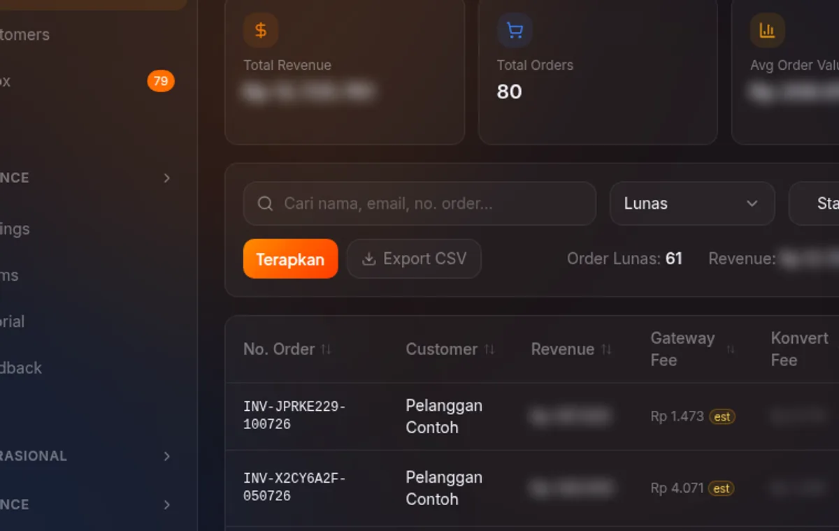 filter Status Email di /orders